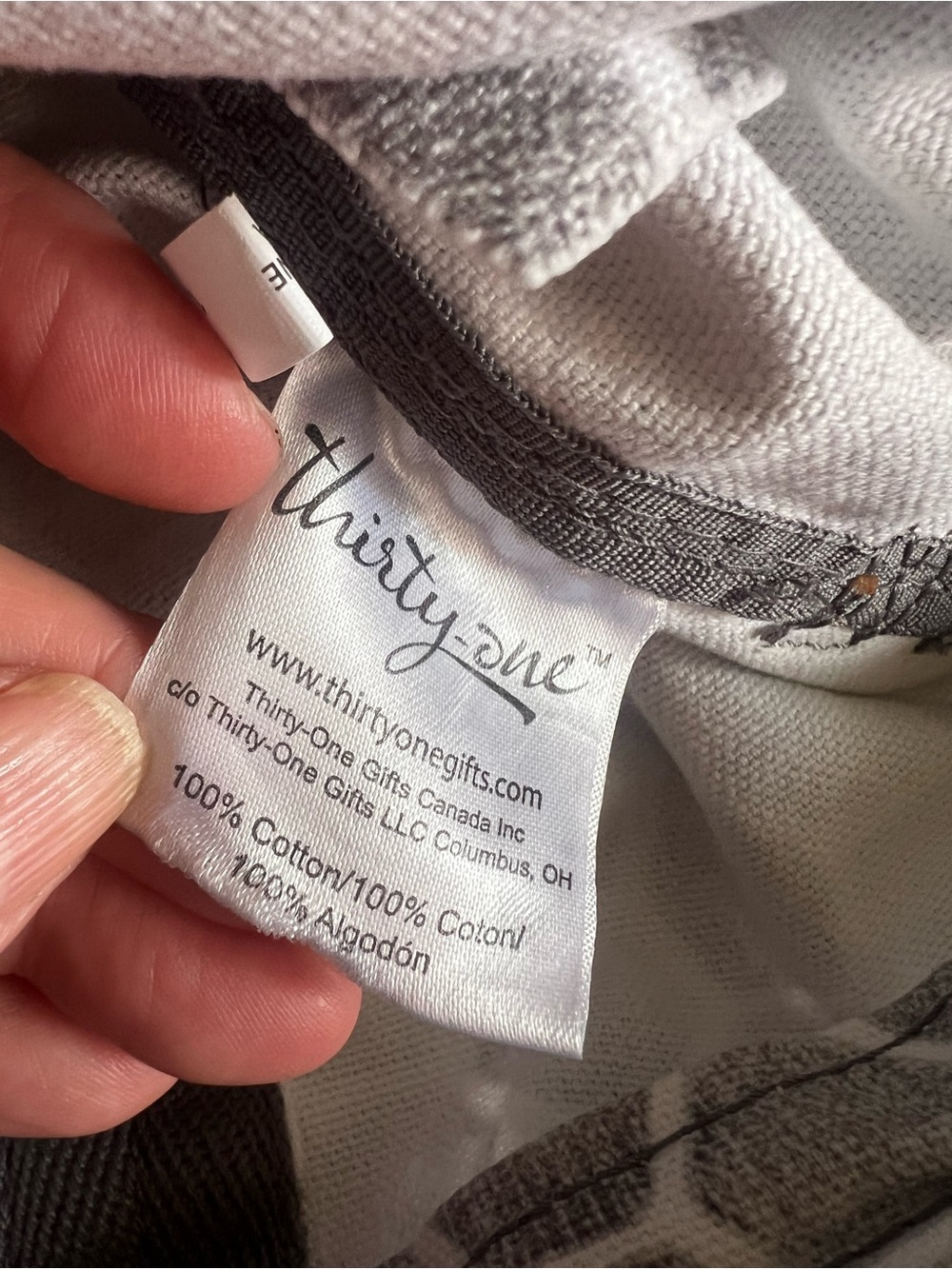 Thirty One Retro Metro 100% Cotton, Washable Gray/White Tote Bag, excellent cond - Picture 8 of 11